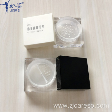 Empty Small UV Black Square Loose Powder Case